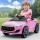 RIGO Kids 12V Electric Ride-On Car - Pink, Remote Control, Music, Headlights, Safe Seat Belt, Ages 3+, Maserati-Inspired