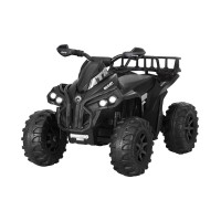 Rigo 12V Kids Ride On ATV Quad Motorbike - Black, Keyless Start, USB Music, Anti-Slip Tyres, 3+ Years, 2-5