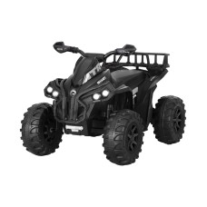 Rigo 12V Kids Ride On ATV Quad Motorbike - Black, Keyless Start, USB Music, Anti-Slip Tyres, 3+ Years, 2-5