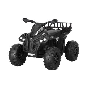 Rigo 12V Kids Ride On ATV Quad Motorbike - Black, Keyless Start, USB Music, Anti-Slip Tyres, 3+ Years, 2-5