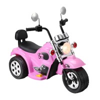 Rigo 6V Pink Kids Electric Ride-On Motorbike with Music, Horn & Twin Motors - Safe, Fun & Realistic Driving Experience
