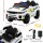 Rigo Kids Electric Ride On Police Car - White, Remote Control, Music, Lights, 3-5km/h, 3+ Years, 12V Battery, Safe Fun