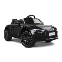 Audi R8 Spyder Kids Ride-On Car: Rigo Licenced Electric Sports Toy, Black, Remote Control, Music, Safety Belt, Ages 3+