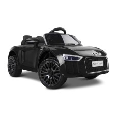 Audi R8 Spyder Kids Ride-On Car: Rigo Licenced Electric Sports Toy, Black, Remote Control, Music, Safety Belt, Ages 3+