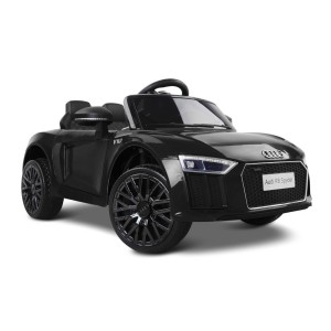 Audi R8 Spyder Kids Ride-On Car: Rigo Licenced Electric Sports Toy, Black, Remote Control, Music, Safety Belt, Ages 3+