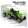 Rigo 12V Green Kids Electric Ride On Tractor with Detachable Trailer, LED Lights, Music, Safety Belt, and Keyless Start