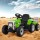 Rigo 12V Green Kids Electric Ride On Tractor with Detachable Trailer, LED Lights, Music, Safety Belt, and Keyless Start
