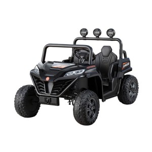 Rigo Black Kids Ride-On Car: Electric Toy with Remote, Headlights, Music, Safety Belt, 3+ Years, 120cm, 40kg Capacity