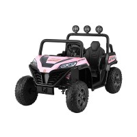 Rigo Kids Ride On Car - Pink Electric Toy with Headlights, Music, Remote Control, Safety Seat Belt, 3+ Years, 40kg Limit