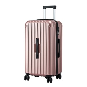 Wanderlite 28" Rose Gold Trunk Luggage with USB & Type-C Ports, 5 Wheels, TSA Lock, Durable ABS, 90L Capacity