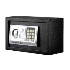 UL-TECH 8.5L Digital Security Safe Box - Steel, 31x20x20cm, Twin-Bolt Lock, Alarm, Wall-Mountable, Black Finish