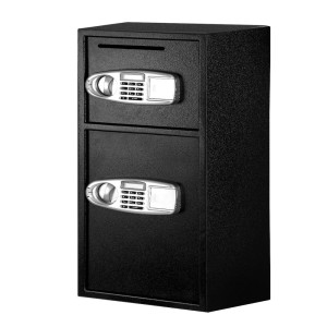 UL-TECH Double Door Security Safe Box, Steel, 80cm, Digital Keypad, Twin-Bolt Lock, Wall-Mountable, Black