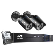 UL-TECH 1080P CCTV Security System: 4CH DVR, 2 Cameras, 1TB HDD, Infrared Night Vision, Motion Detection, Remote Access