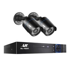 UL-TECH 1080P HD CCTV Security System, 4CH DVR, 2 Cameras, Motion Detection, Infrared Night Vision, Remote Access