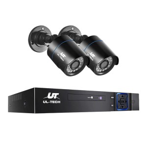 UL-TECH 1080P HD CCTV Security System, 4CH DVR, 2 Cameras, Motion Detection, Infrared Night Vision, Remote Access
