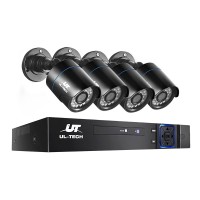 UL-TECH 1080P CCTV Security System: 4CH DVR, 4 Cameras, Motion Detection, Night Vision, Remote Access, Weatherproof