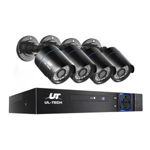 UL-TECH 1080P CCTV Security System: 4CH DVR, 4 Cameras, Motion Detection, Night Vision, Remote Access, Weatherproof