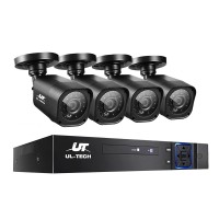 UL-TECH 4CH DVR CCTV Security System with 4 Cameras, 1080p HD, Motion Detection, Night Vision, Weatherproof