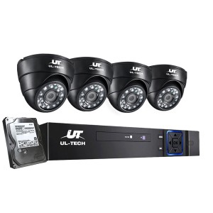 UL-TECH 1080P 8CH DVR Security System: 4 Cameras, 1TB Storage, Night Vision, Motion Detection, Remote Access