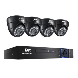 UL-TECH 1080P CCTV Security System 8CH DVR, 4 Cameras, Motion Detection, Infrared Night Vision, Remote Access