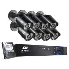 UL-TECH 1080P 8CH CCTV Security System with 8 Cameras, 1TB HDD, Motion Detection, Night Vision, Remote Access