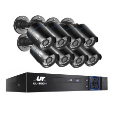 UL TECH 8CH DVR CCTV Security System with 8 Cameras, 1080P HD, Motion Detection, Infrared Night Vision, Remote Access