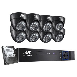 UL-TECH 8CH DVR Indoor CCTV Security System with 8 Cameras, 1TB HDD, 1080P HD, Infrared Night Vision, Motion Detection