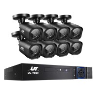 UL-TECH 1080P 8CH DVR CCTV System with 8 Cameras, Motion Detection, Infrared Night Vision, Remote Access, IP66