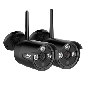 UL-TECH 3MP Wireless CCTV Bullet Cameras (2-Pack) - Outdoor/Indoor, IP66, P2P, H.264+, IR-CUT, Easy Install
