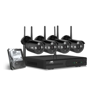 UL-TECH Wireless 8CH NVR CCTV System, 3MP HD, 4 Bullet Cameras, 1TB HDD, Infrared Night Vision, Motion Detection