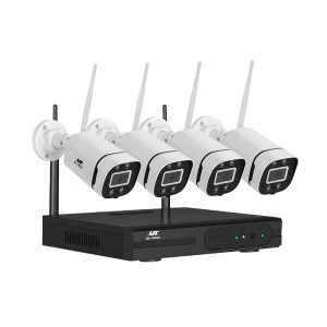 UL-TECH Wireless CCTV System: 8CH NVR, 3MP, 4 Cameras, IP65, Night Vision, Two-Way Audio, Smartphone Viewing, Easy Setup