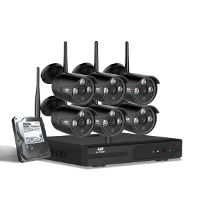 UL-TECH 8CH Wireless CCTV System with 6 3MP Cameras, 1TB Storage, Night Vision, Motion Detection, Remote Access