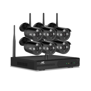 UL-TECH Wireless CCTV Security System: 8CH NVR, 6 Bullet Cameras, 3MP HD, H.264+, Remote Access, 1-Year Warranty