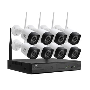 UL-TECH 3MP Wireless CCTV System: 8CH NVR, 8 Cameras, 3.6mm Lens, IP66, Night Vision, Motion Alerts, Smartphone Access