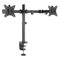 Artiss Dual Monitor Arm Desk Mount - Heavy-Duty Steel, Fully Adjustable, 360° Swivel, Fits Up to 32" Screens, Black