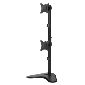 Artiss Dual Monitor Arm Stand: Freestanding, Heavy-Duty Steel, Adjustable for 17"-32" Screens, VESA Compatible, Black