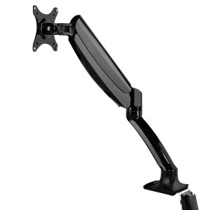 Artiss Black Monitor Arm Stand - Adjustable Gas Spring Desk Mount for 10"-27" Screens, 360° Swivel, VESA Compatible