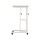 Artiss Adjustable Mobile Laptop Desk – 60CM, Steel Frame, Dual-Knob Height, 2-Tier Storage, Lockable Wheels, Oak/White