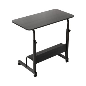 Artiss 80CM Portable Laptop Desk - Height Adjustable Sit Stand Workstation, Steel Frame, MDF Board, Black, 40kg Capacity