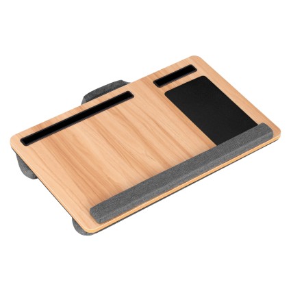 Artiss Portable Lap Desk with Wrist Rest, Phone Slot & Mouse Pad, Fits 13.3-15.6'' Laptops, MDF Surface, Oak/Grey