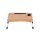 Artiss Foldable Laptop Desk Table 60x40cm Oak MDF, Portable Adjustable Lap Tray with Cup Holder and Device Slot