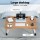 Artiss Foldable Laptop Desk Table 60x40cm Oak MDF, Portable Adjustable Lap Tray with Cup Holder and Device Slot