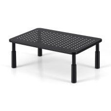 Artiss Adjustable Monitor Stand Riser - 3 Heights, Metal Frame, 20kg Capacity, Black, 37x23.5cm, For Desks & Laptops