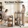 Artiss 3 Tier Adjustable Laptop Desk, Tiltable Overbed Table with Wheels, 80cm MDF Rustic Brown, Heavy Duty Steel Frame