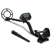 Weisshorn Metal Detector LCD 220MM Deep Waterproof Pinpointer Set, 250MM Coil, 360° Side-Scan, Adjustable Shaft
