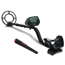 Weisshorn Metal Detector LCD 220MM Deep Waterproof Pinpointer Set, 250MM Coil, 360° Side-Scan, Adjustable Shaft