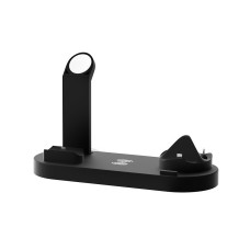 Devanti 4-in-1 Wireless Charging Dock, Multi-Device Station, Qi-Certified, ABS+PC, 23x9x11cm, Black