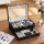 Embellir 12 Grids Faux Leather Watch Box Organiser - 2-Tier Jewellery Storage with Glass Lid, Suede Lining, 30x20x13cm
