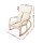 Artiss Rocking Armchair, Birch Plywood, Beige, 67x81x86cm, Comfortable Bentwood Design, 100% Cotton Fabric