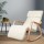 Artiss Beige Bentwood Rocking Armchair with Adjustable Footrest, 100% Cotton Cover, Durable Birch Plywood, 100x67x90cm